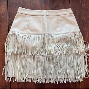 Leather Fringe Women's Skirt